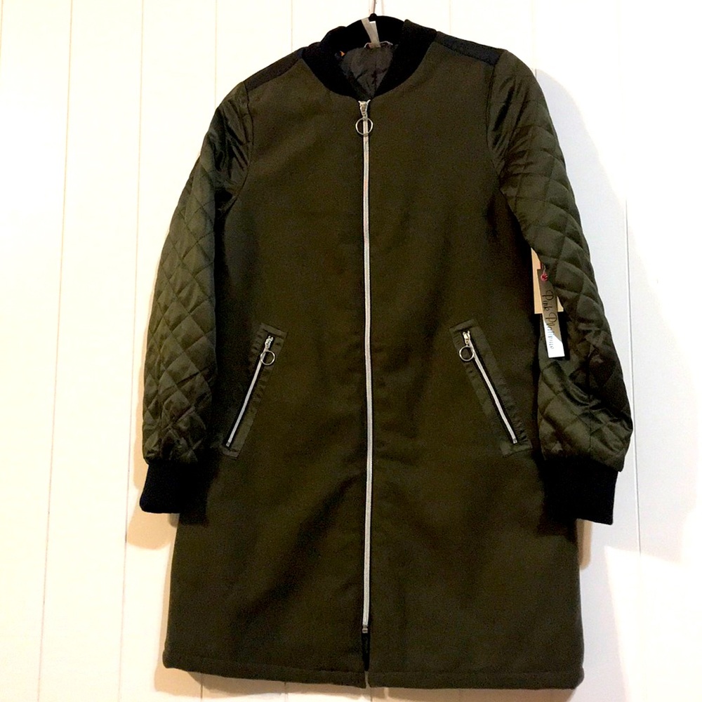 Pink Platinum long bomber jacket
